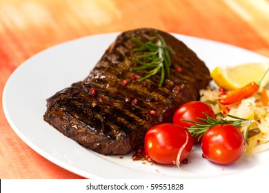 Big New York Strip Steak,grilled,with Salad