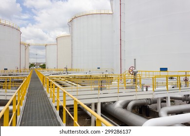 Big Oil Tank Farm In Refinery Industry