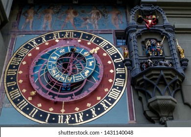 Big Old Medival Clock In Bern, Switzerland