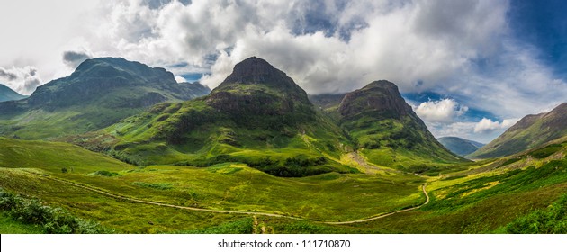Big Panorama In In The Scotland Highlands