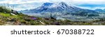 Big panorama view of Summer Mt Saint Helens.