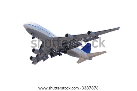 Big passenger airplane isolated on white background