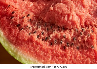 Big Piece Of Red Juicy Smashed Watermelon