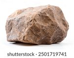 Big piece of stone isolated on white.The type of stone is red limestone