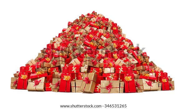 Stock Regali Di Natale.Grande Mucchio Di Regali Di Natale Foto Stock Modifica Ora 346531265