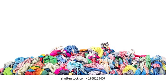 Big Pile Of Clothes On A White Background