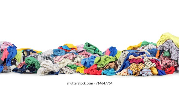 Big Pile Of Clothes On A White Background