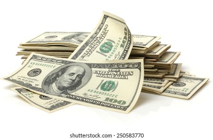 big pile of dollars - Shutterstock ID 250583770