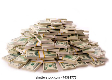 big pile of money. dollars over white background - Shutterstock ID 74391778