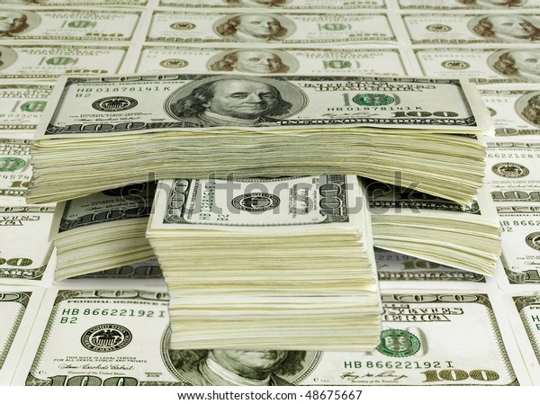 Big Pile Money Stack American Dollars Stock Photo (Edit Now) 48675667