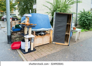 Big Pile Of Old Broken Furniture