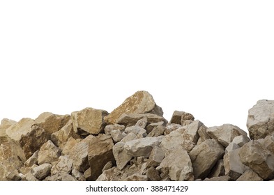 Big pile of rocks. Obstacles, boulders
