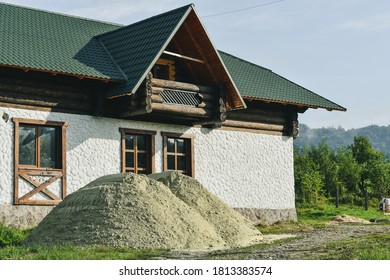 Big Piles Of Sand During Construction Works Near The House