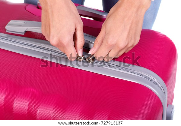 big pink suitcase