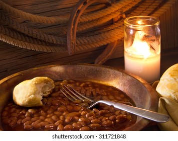 A Big Plate Of Cowboy Beans And Biscuits
From The Chuck Wagon.