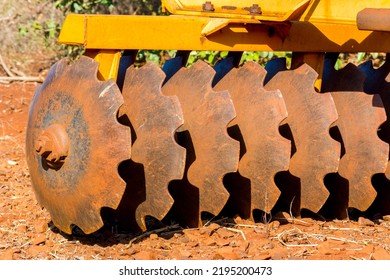 Big Plowing Machine On The Farm.