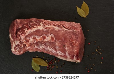 big pork raw meat piece ready for cooking. a piece of pork - Shutterstock ID 1739624297
