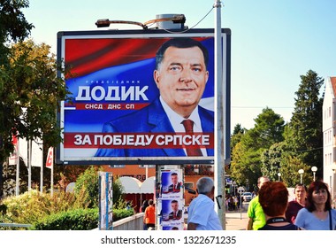 Big Poster Of Milorad Dodik In Trebinje City, Republika Srpska. He Is A Bosnian Serb Nationalist Leader. Trebinje, Bosnia-Herzegovina -10-11-2014