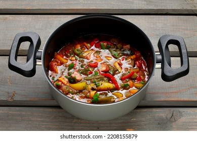 A Big Pot Of Goulash Soup. 