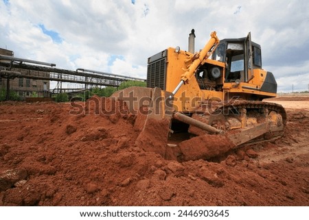 The big power heavy building bulldozer