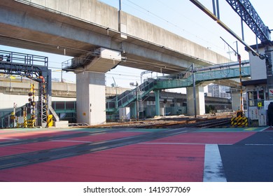 Big railway crossing near Kitasenju Station

