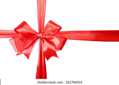 Big Red Bow Isolated On White Background