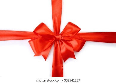 Big Red Bow Isolated On White Background