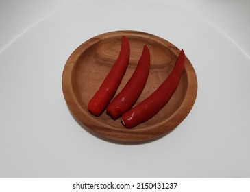 Big Red Chili. Not Too Spicy, Basic Ingredients For Indonesian Food With Chili Sauce