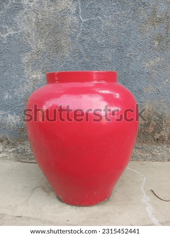 Big Red Chinese Ceramic Vase