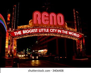 Big Red Reno Sign In Downtown, Nevada