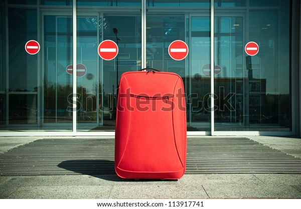 big red suitcase