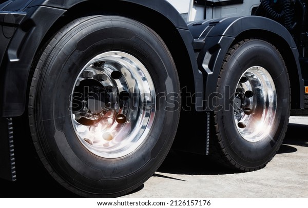 Big Rig Semi Truck Wheels Tires. Lorry New\
Tyres. Freight Trucks\
Transport.	