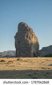Big rock alone in Patagonian steppe named "Piedra Parada" ("standing stone") in Gualjaina, Chubut