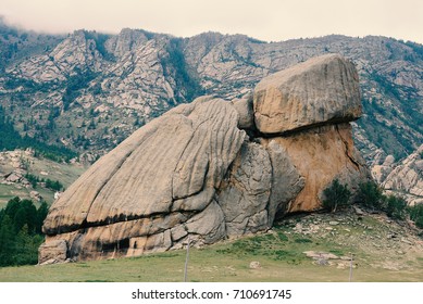 big rock in the mountains