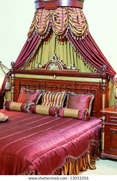 Big Royal Engraved Bed Luxury Baldachin Stock Photo Edit
