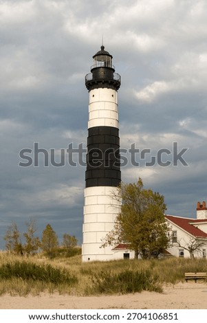 Big Sable Point Light is a lighthouse is located in Ludington State Park just north of of Ludington, MI, USA. First constructed in 1867, it continues to be an active navigational aid.