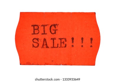 Big Sale Red Price Tag Sticker Isolated On White Background