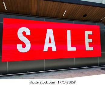 Big Sale Text On Led Display Board, Color Red Led Background.