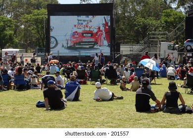 Big Screen At A Motor Race...