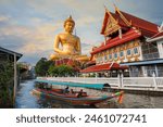 Big Seated Buddha Statue (Buddha Dhammakaya Dhepmongkol) at Wat Paknam Phasi Charoen (temple) in Bangkok, Thailand