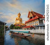 The Big Seated Buddha Statue (Buddha Dhammakaya Dhepmongkol) at Wat Paknam Phasi Charoen (temple) in Bangkok, Thailand