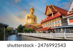 The Big Seated Buddha Statue (Buddha Dhammakaya Dhepmongkol) at Wat Paknam Phasi Charoen (temple) in Bangkok, Thailand