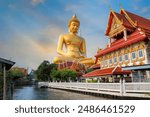 The Big Seated Buddha Statue (Buddha Dhammakaya Dhepmongkol) at Wat Paknam Phasi Charoen (temple) in Bangkok, Thailand