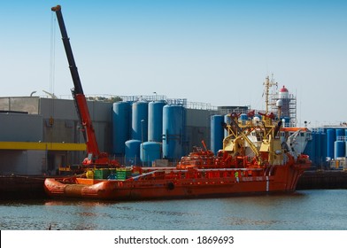 big ship in harbor