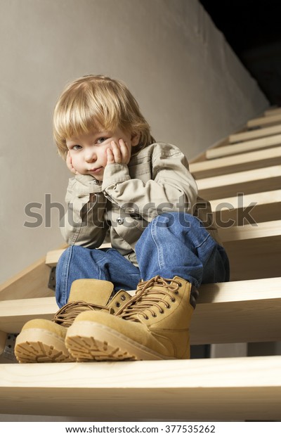 Big Shoes Fill Childs Feet Large Stock Photo 377535262 | Shutterstock