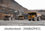 Big Shove at the mining site. The big dump truck or Haul truck is mining machinery, shovels loading of Materials