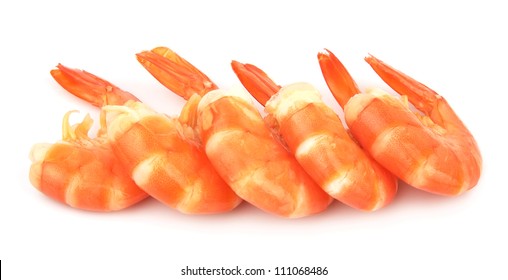 Big Shrimps On A White Background