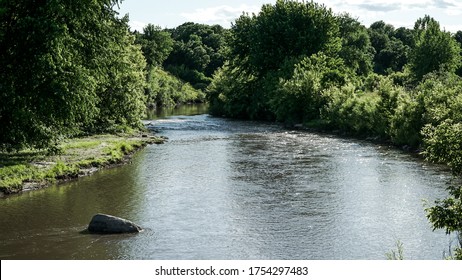 Big Sioux River Bend With A Rock