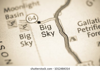 Big Sky. Montana On A Map.