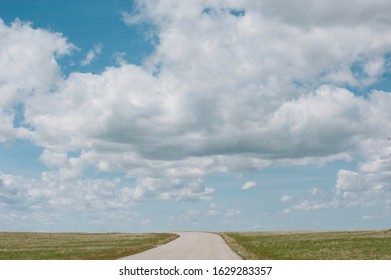 Big Sky Montana Road With Clouds